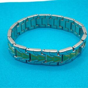 Unisex Stainless Steel Link Bracelet 7.25”